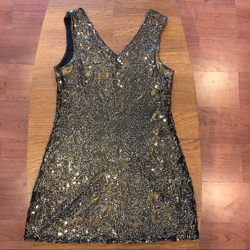 Express Mini Golden Sequin Dress ✨ - Picture 2 of 6